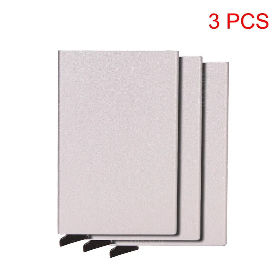 RFID Blocking Aluminum Card Holder – 3 PCS Pack | Auto Pop-Up | 6 Colors | Credit Card Protector Wallet