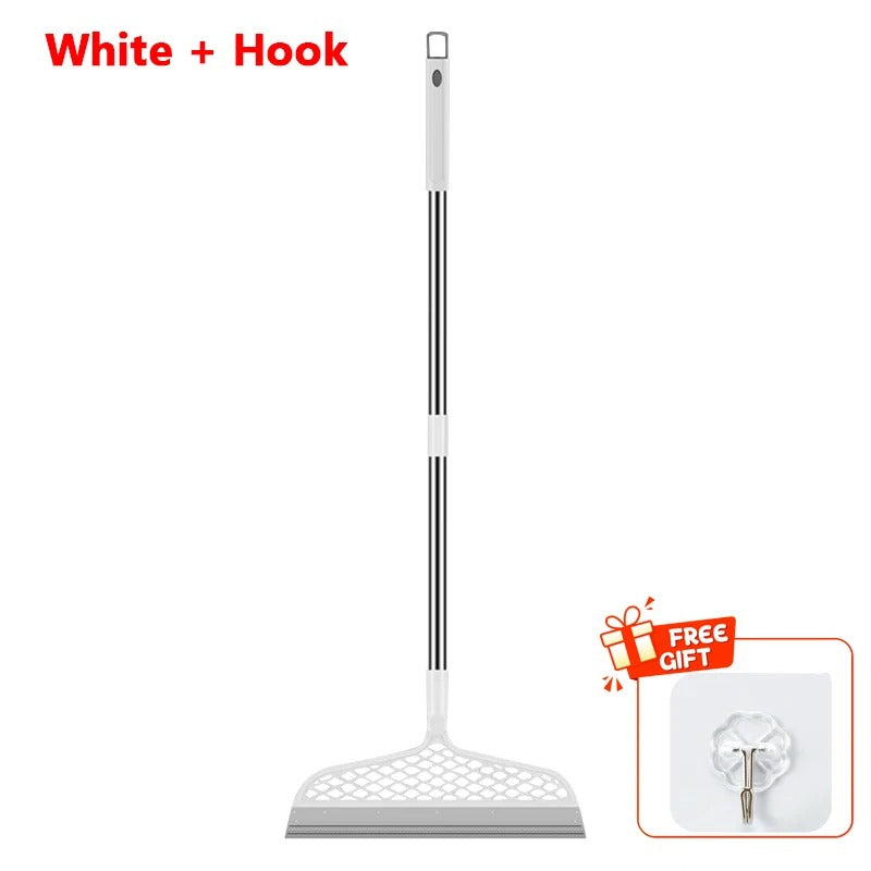 Magic Silicon Broom – 180° Rotating Head | Floor Squeegee, Window Cleaner & Sweeper | 90cm Stainless Steel Handle | Free Hook