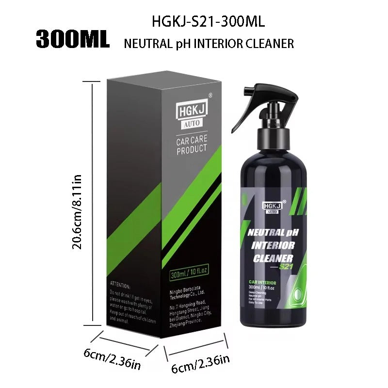 HGKJ S21 Neutral pH Car Interior Cleaner – Deep Clean Leather Seats, Dashboard & Door Panels | 50ml / 100ml / 300ml