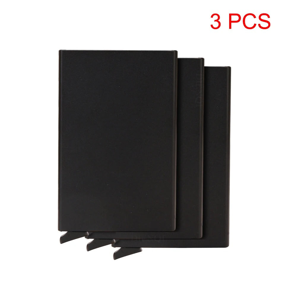 RFID Blocking Aluminum Card Holder – 3 PCS Pack | Auto Pop-Up | 6 Colors | Credit Card Protector Wallet