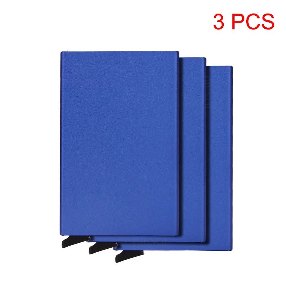 RFID Blocking Aluminum Card Holder – 3 PCS Pack | Auto Pop-Up | 6 Colors | Credit Card Protector Wallet