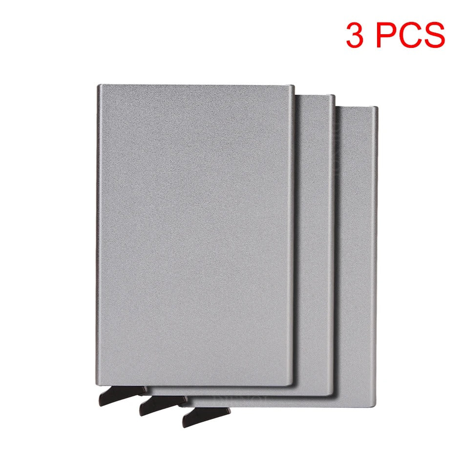 RFID Blocking Aluminum Card Holder – 3 PCS Pack | Auto Pop-Up | 6 Colors | Credit Card Protector Wallet