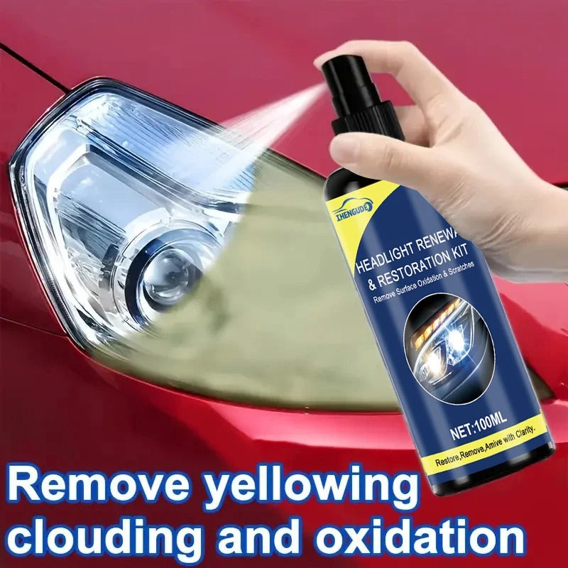 Headlight Renewal & Restoration Kit – 100ml | Remove Yellowing, Clouding & Oxidation | Car Light Repair Cream