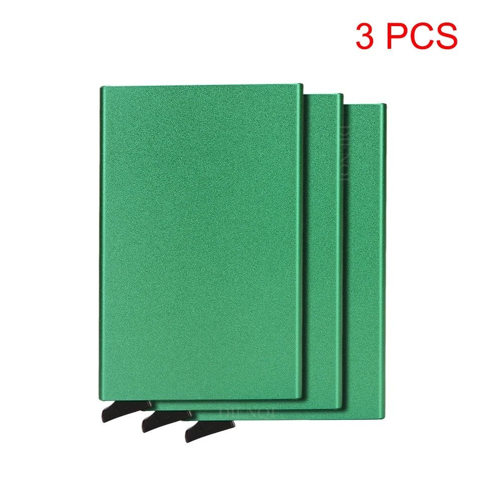 RFID Blocking Aluminum Card Holder – 3 PCS Pack | Auto Pop-Up | 6 Colors | Credit Card Protector Wallet