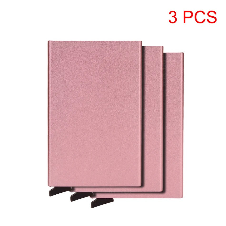 RFID Blocking Aluminum Card Holder – 3 PCS Pack | Auto Pop-Up | 6 Colors | Credit Card Protector Wallet