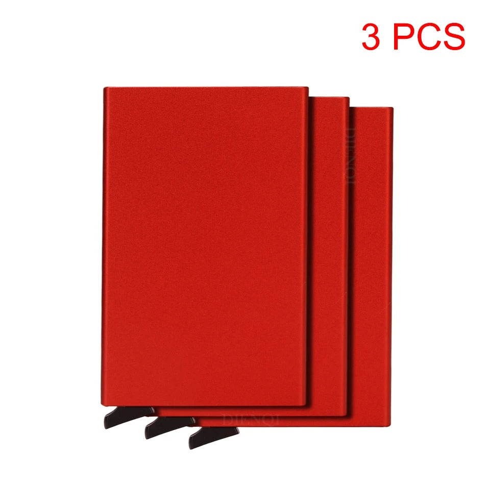 RFID Blocking Aluminum Card Holder – 3 PCS Pack | Auto Pop-Up | 6 Colors | Credit Card Protector Wallet