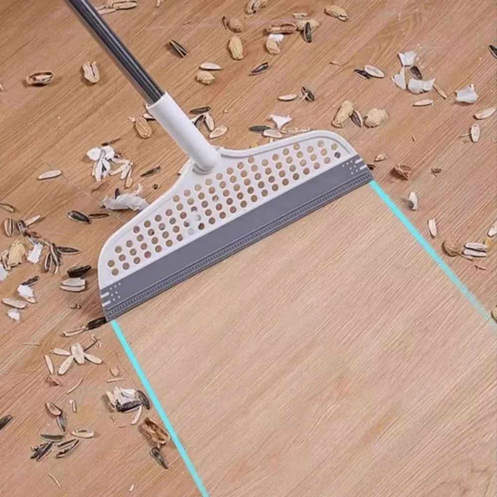 Magic Silicon Broom – 180° Rotating Head | Floor Squeegee, Window Cleaner & Sweeper | 90cm Stainless Steel Handle | Free Hook