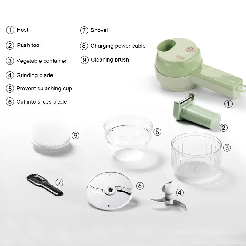 HIMOSKWA 4-in-1 Electric Food Chopper & Cleaning Set