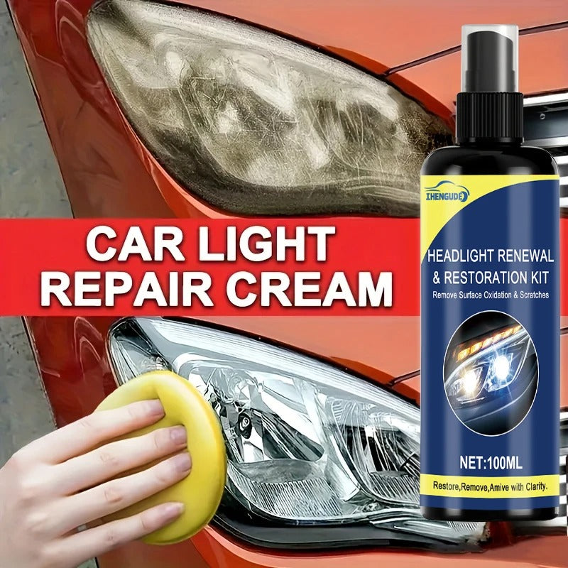 Headlight Renewal & Restoration Kit – 100ml | Remove Yellowing, Clouding & Oxidation | Car Light Repair Cream