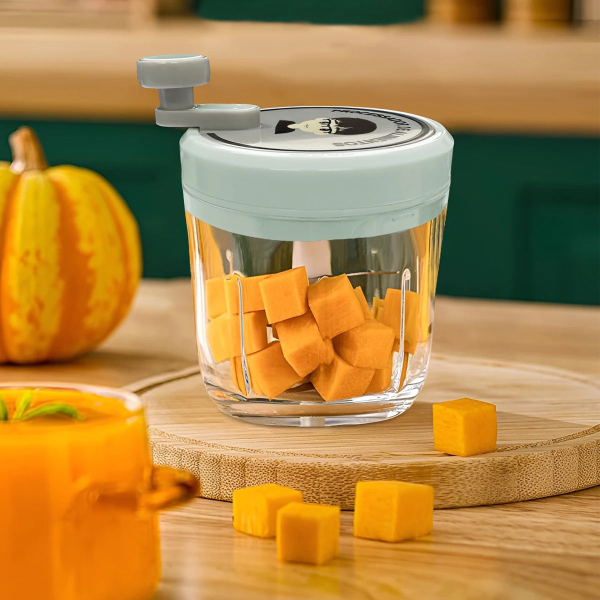 400ml Manual Hand-Crank Food Chopper – Garlic, Vegetables & More