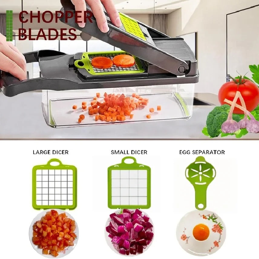 14-in-1 Multi-Function Vegetable Chopper & Dicer Set – Dicer, Slicer & Grater