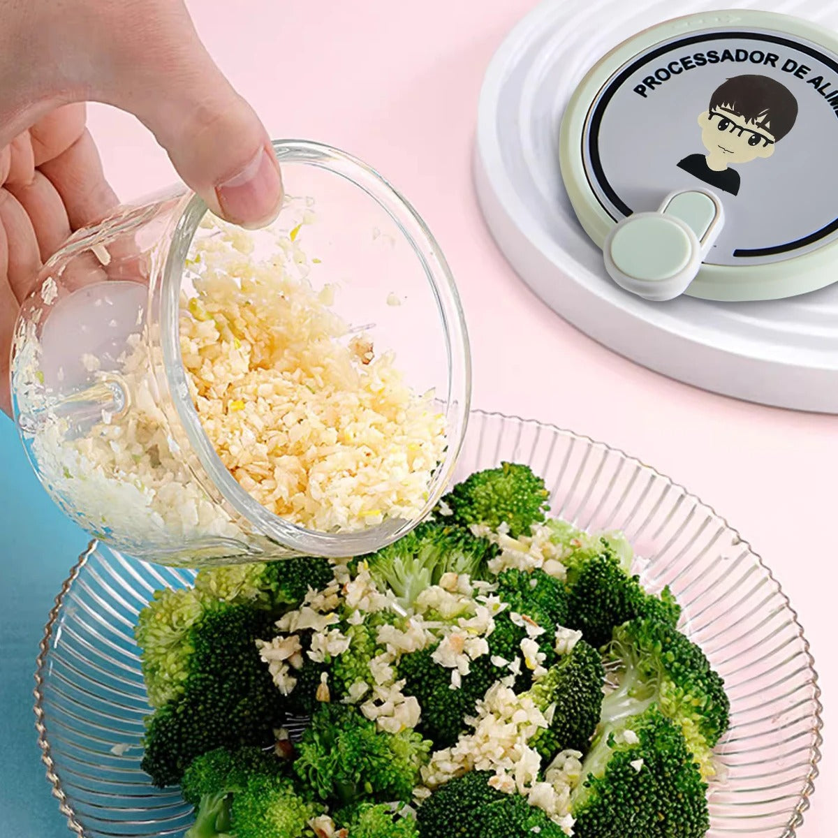 400ml Manual Hand-Crank Food Chopper – Garlic, Vegetables & More
