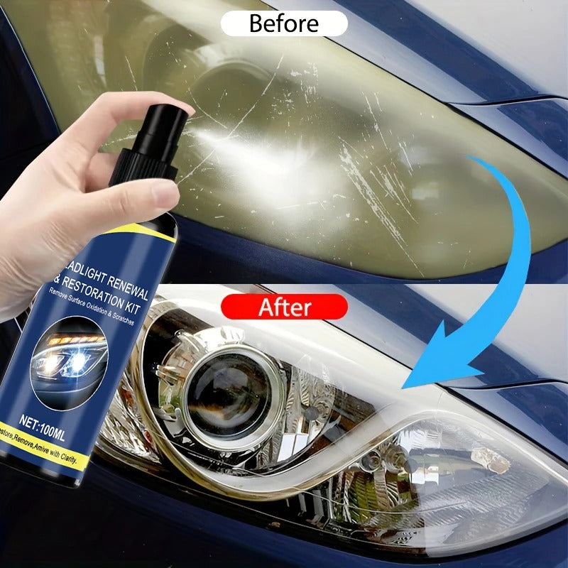 Headlight Renewal & Restoration Kit – 100ml | Remove Yellowing, Clouding & Oxidation | Car Light Repair Cream