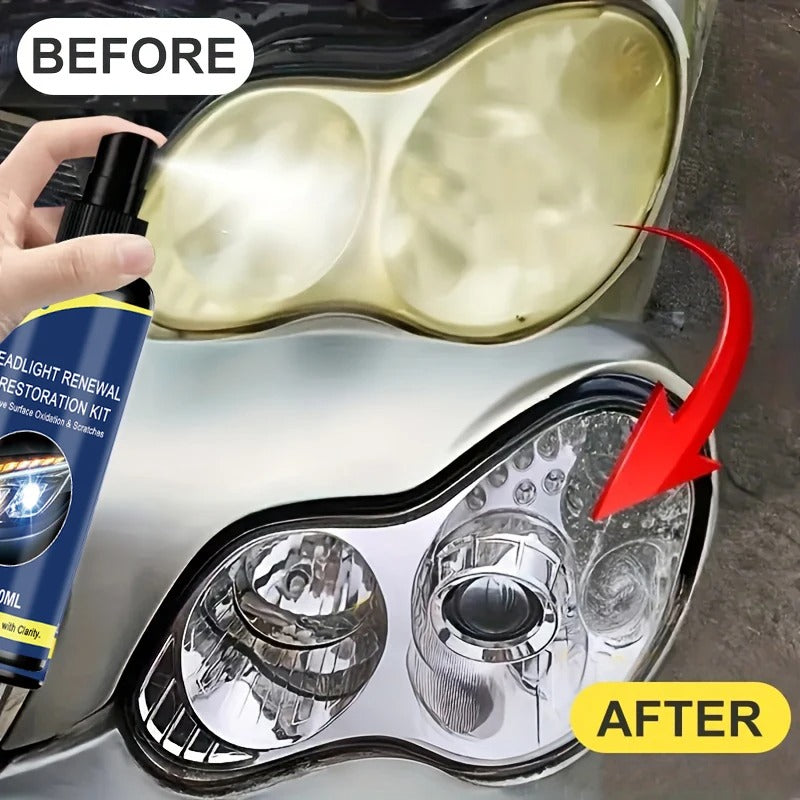 Headlight Renewal & Restoration Kit – 100ml | Remove Yellowing, Clouding & Oxidation | Car Light Repair Cream