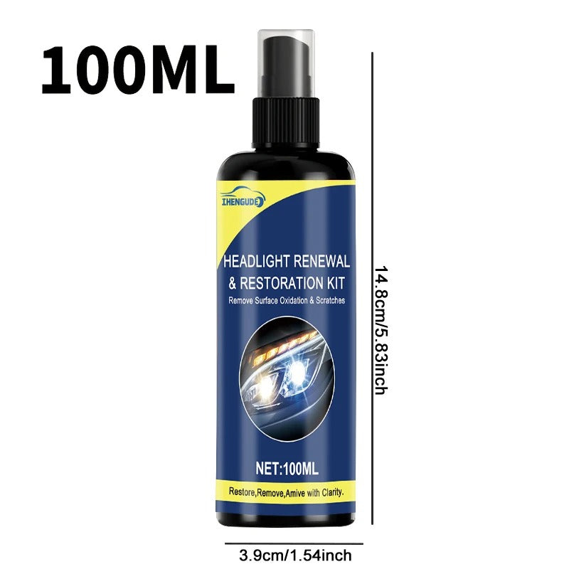 Headlight Renewal & Restoration Kit – 100ml | Remove Yellowing, Clouding & Oxidation | Car Light Repair Cream