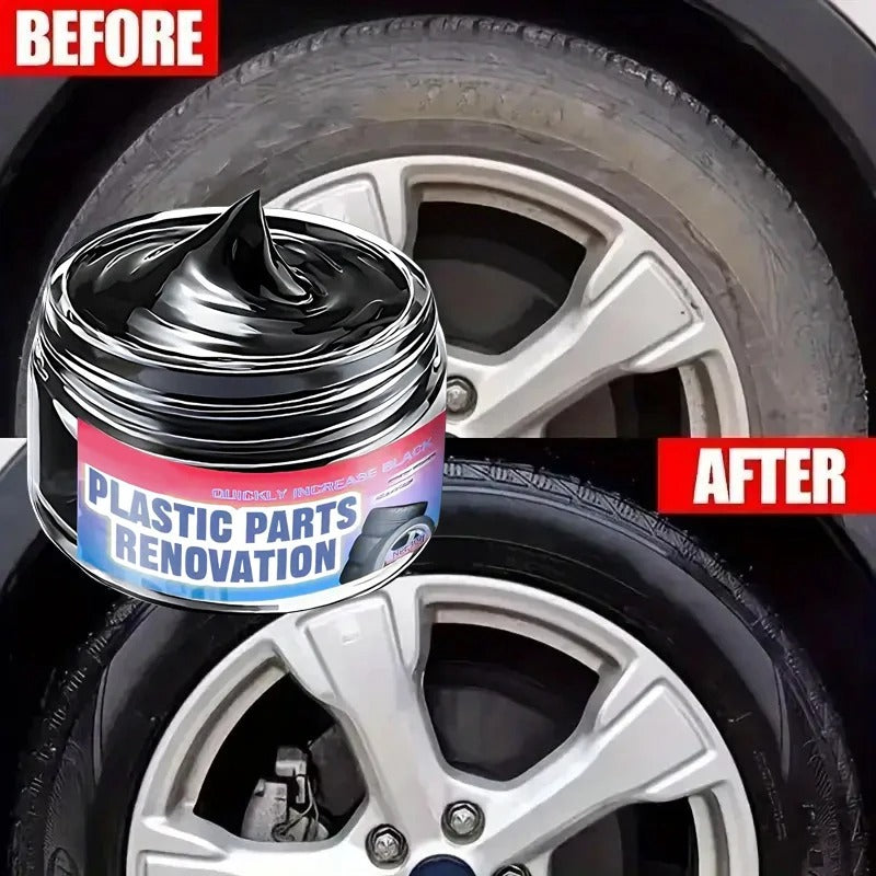 Plastic Parts Renovation Wax – Car Tire, Dashboard & Leather Restorer | Scratch Repair Cream