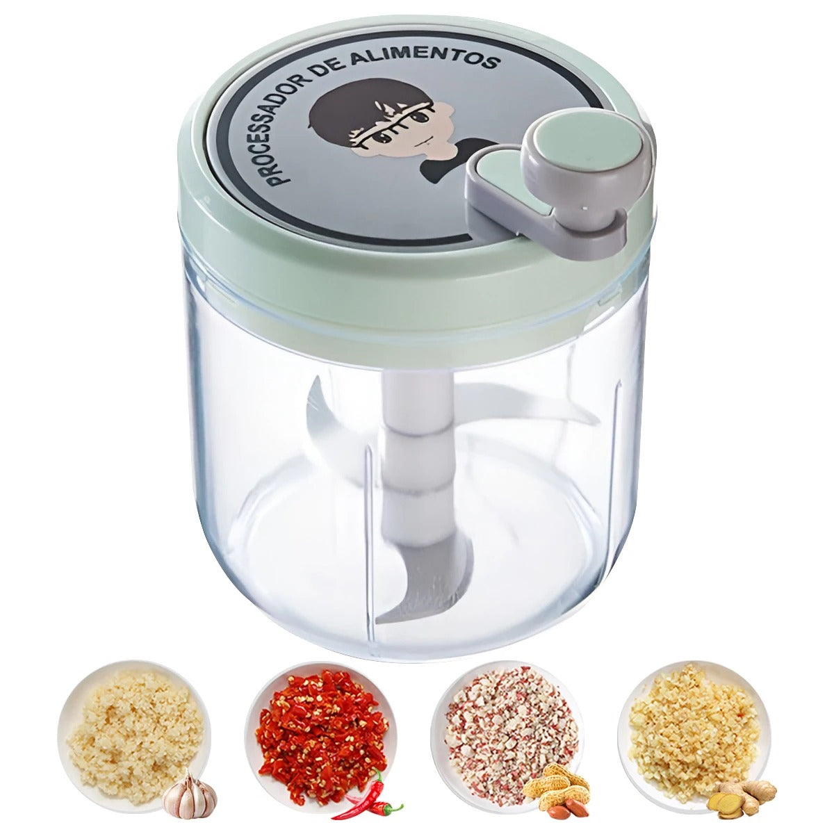 400ml Manual Hand-Crank Food Chopper – Garlic, Vegetables & More