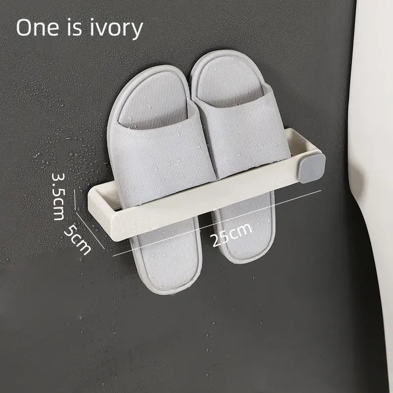Wall Mounted Foldable Slipper Rack – No Drilling | Adhesive Shoe Holder | 4 Colors | Bathroom & Entrance Storage