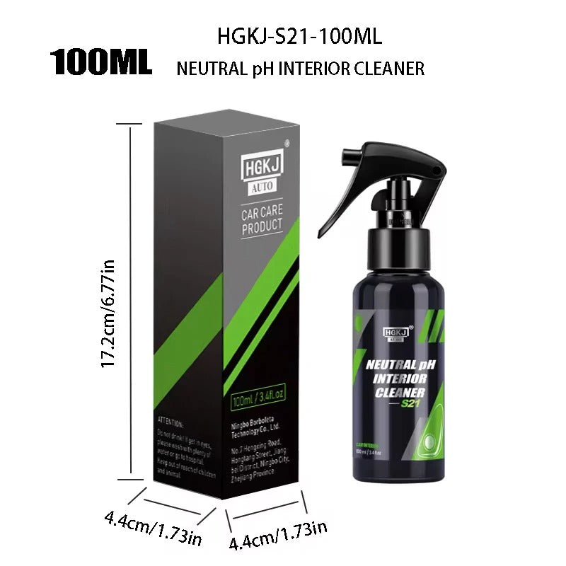 HGKJ S21 Neutral pH Car Interior Cleaner – Deep Clean Leather Seats, Dashboard & Door Panels | 50ml / 100ml / 300ml
